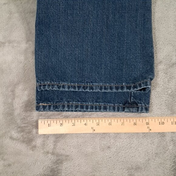 Levis 527 Jeans Mens 35x32, Tag 36x34 Boot Cut Whiskers Blue Denim Western - Picture 10 of 14